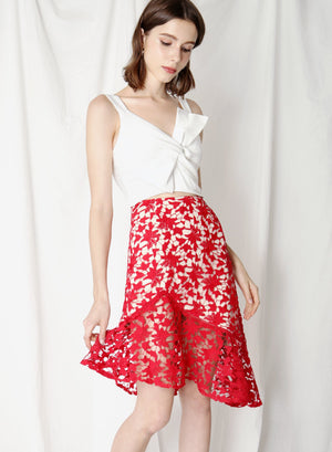 Oath Crochet Lace Skirt (Poppy) - And Well Dressed