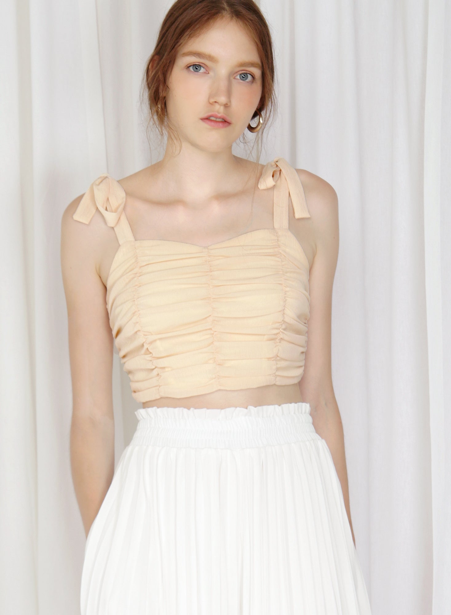 Arcus Ribbon Straps Ruched Top (Daffodil)