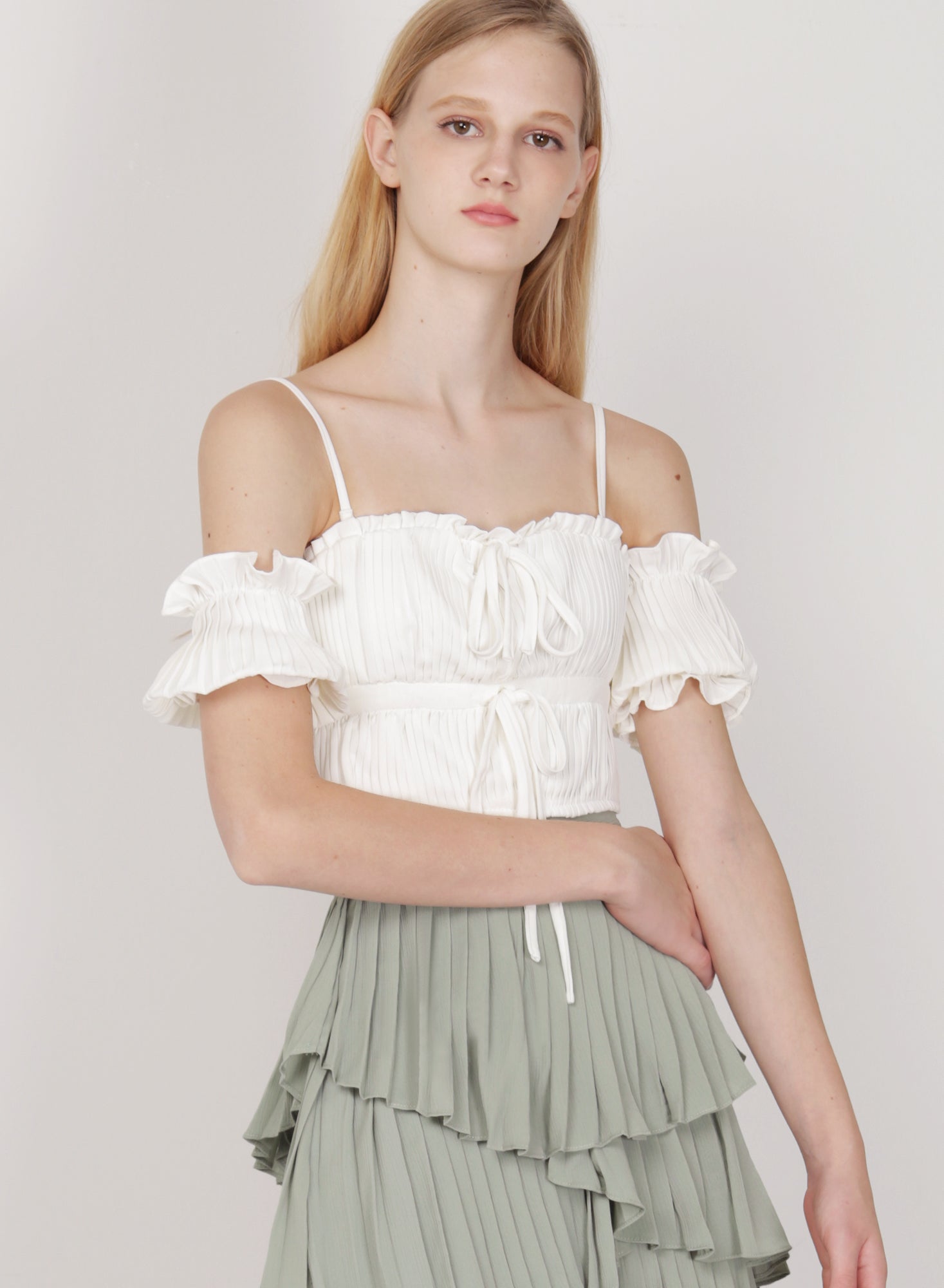 Muse Pleated Multi-way Top (White)