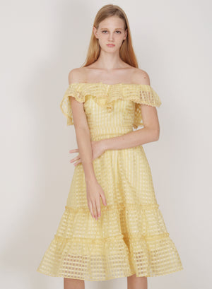Montage Ruffled Organza Dress (Daffodil)