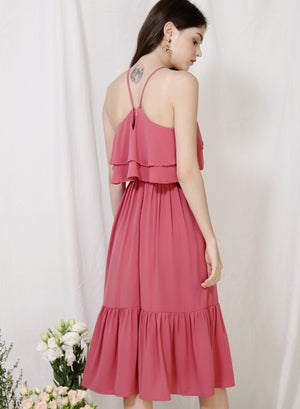 Archive: Wildflower Double Tiers Midi Dress (Rose)