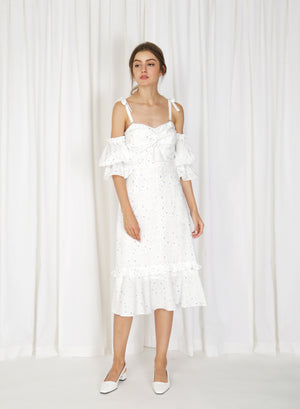 Luna Twist Front Multi-way Dress (White)